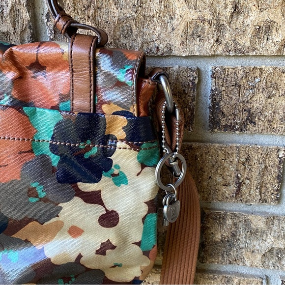 Fossil Key Per Crossbody Bag Purse Coated Canvas Fall Floral Flower Shoulder Bag - Picture 6 of 10
